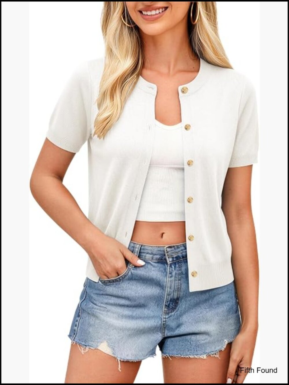 Short Sleeve Cropped Cardigan Lightweight Button Down Shrug Sweater Work Top